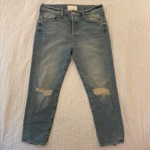 Mother light wash Jean, 31, the scraper ankle. Worn three times